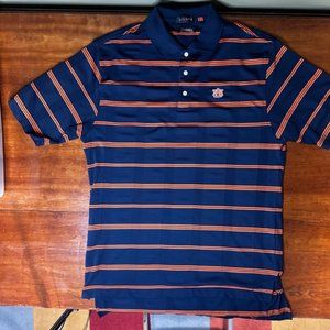 Divots Auburn Golf Shirt 100 Polyester Blue & Orange L